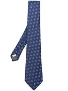 Canali Polka Dot Embroidered Tie - Blue