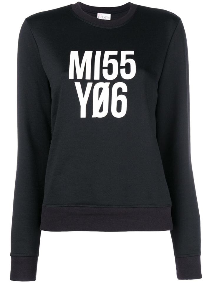 Red Valentino Slogan-print Sweatshirt - Black