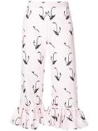Giuseppe Di Morabito Flared Cuff Cropped Trousers - Pink & Purple