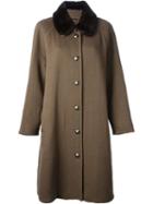 Chanel Vintage Fur Collar Coat, Women's, Size: 40, Brown