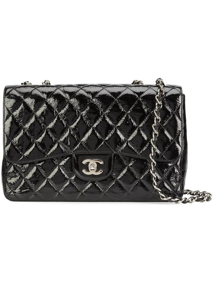 Chanel Vintage Jumbo Flap Shoulder Bag, Women's, Black