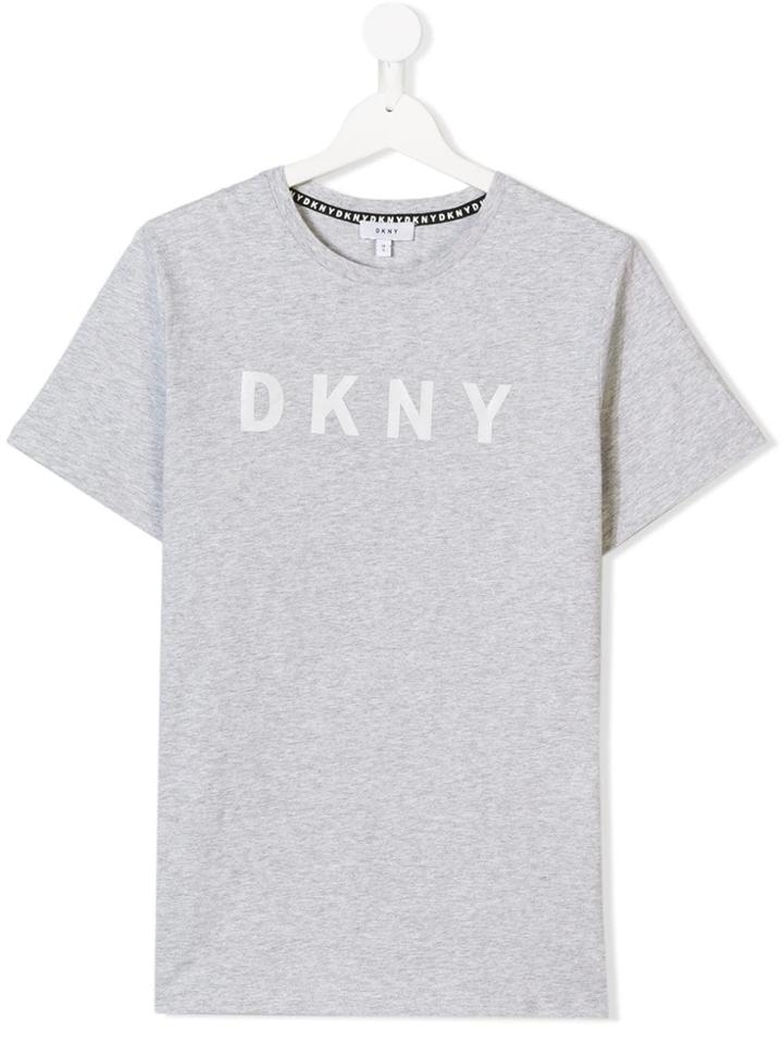 Dkny Kids Teen Logo Print T-shirt - Grey