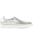 Maison Margiela Slip-on Sneakers, Women's, Size: 40, Grey, Calf Leather/rubber