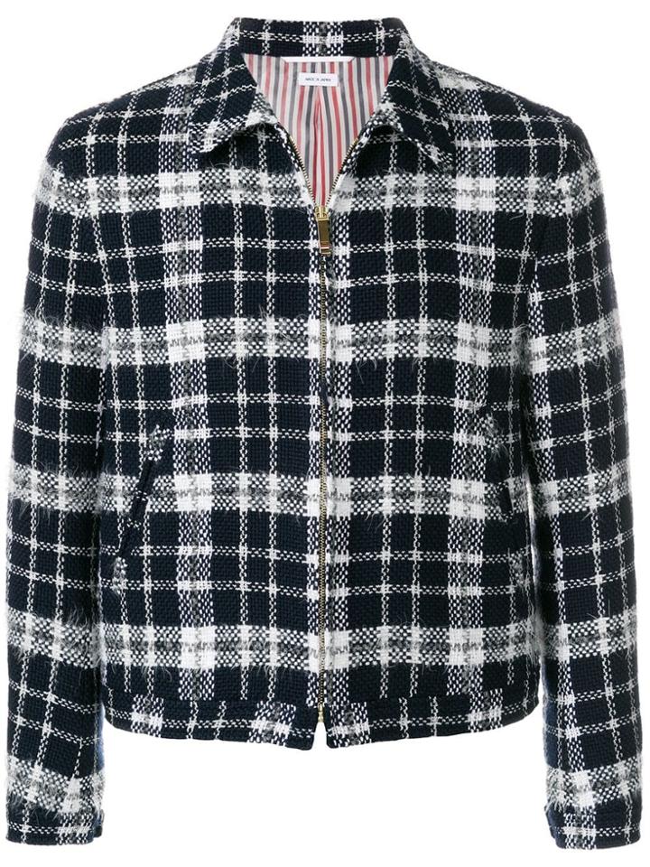 Thom Browne Tartan Tweed Golf Jacket - Blue