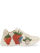 Gucci Rhyton Strawberry Sneakers - White