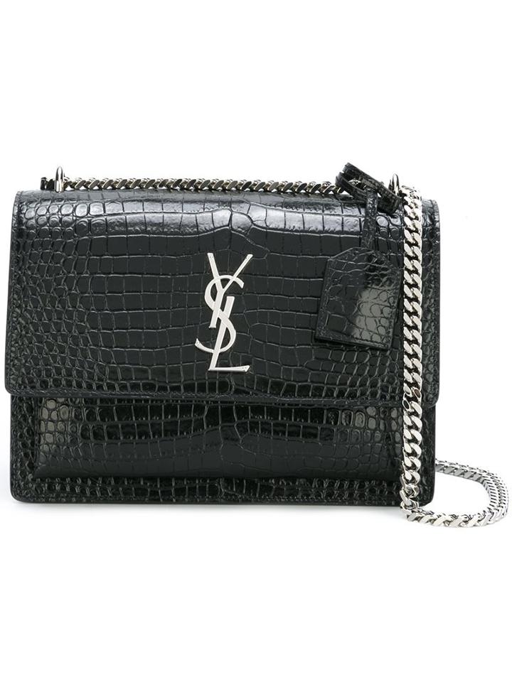 Saint Laurent 'sunset Monogram' Chain Wallet, Women's, Black