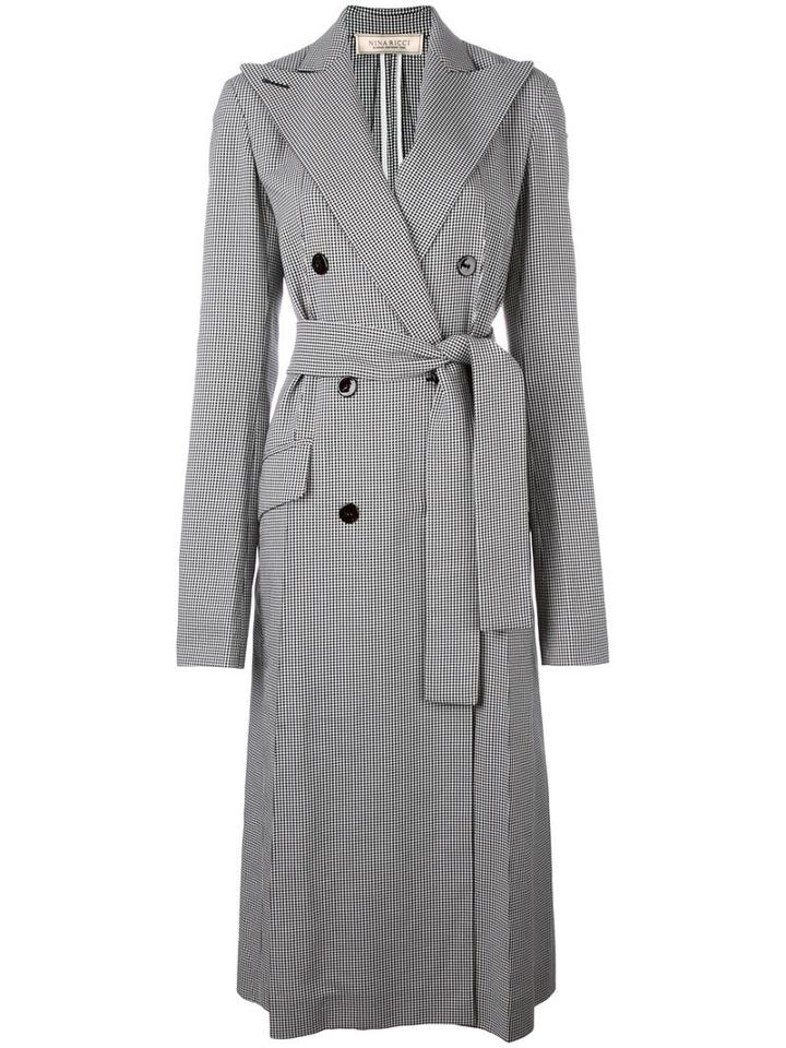 Nina Ricci Long Double Breasted Robe Coat, Women's, Size: 36, Black, Cotton