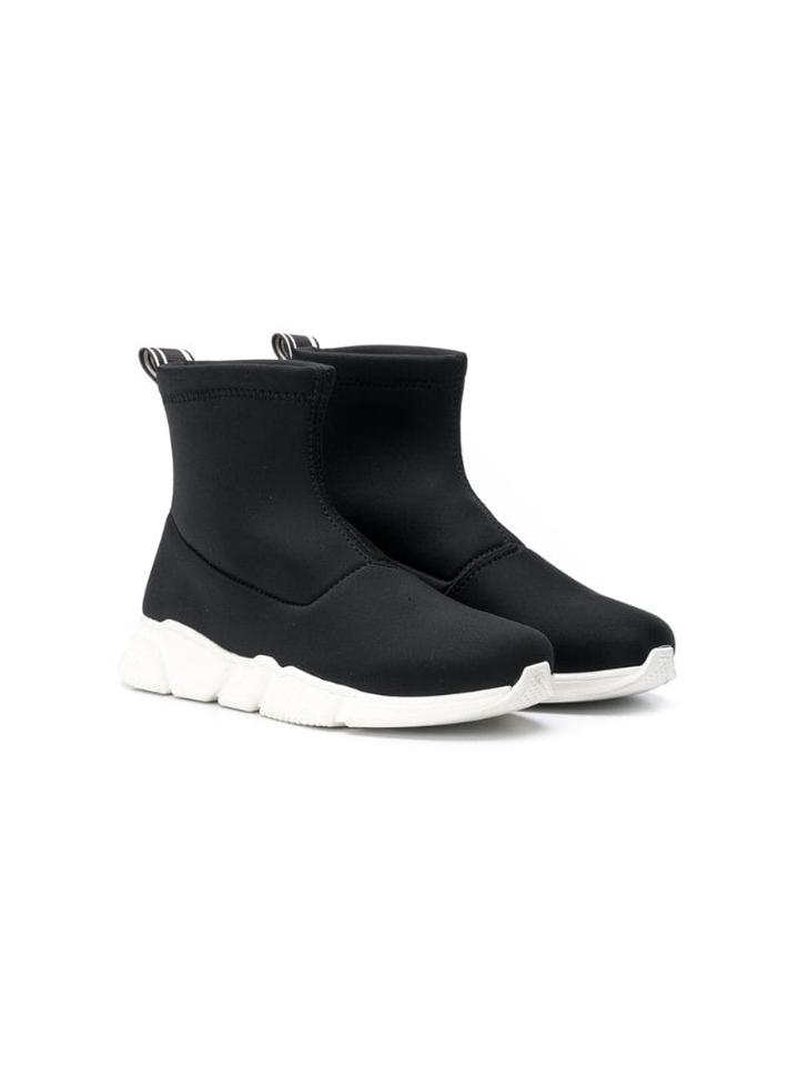Lanvin Enfant Teen Hi-top Sock Sneakers - Black