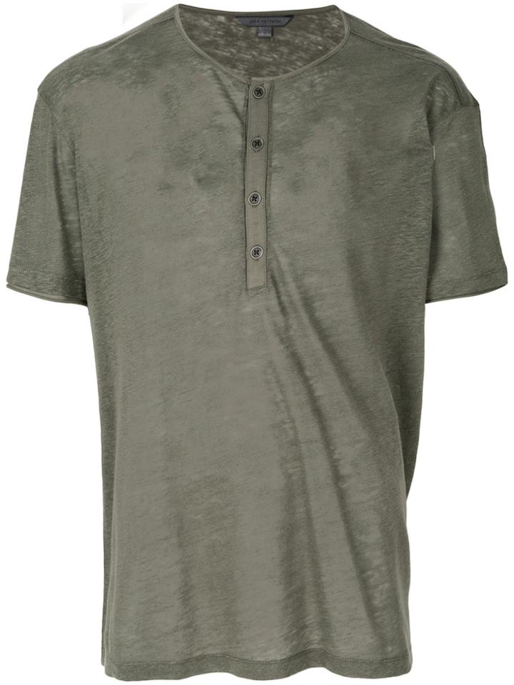 John Varvatos Button Placket T-shirt - Grey