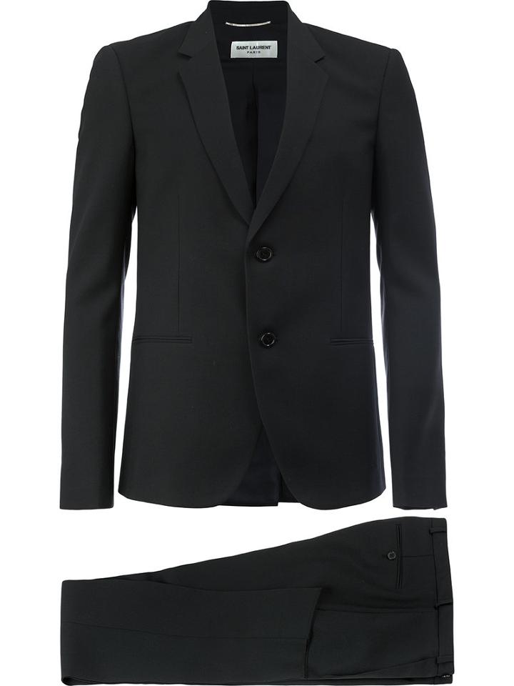Saint Laurent - Classic Two Piece Suit - Men - Silk/cotton/virgin Wool - 52, Black, Silk/cotton/virgin Wool
