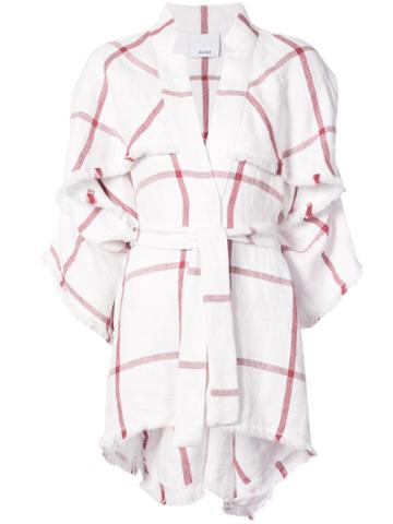 Acler Amaro Checked Cape - White