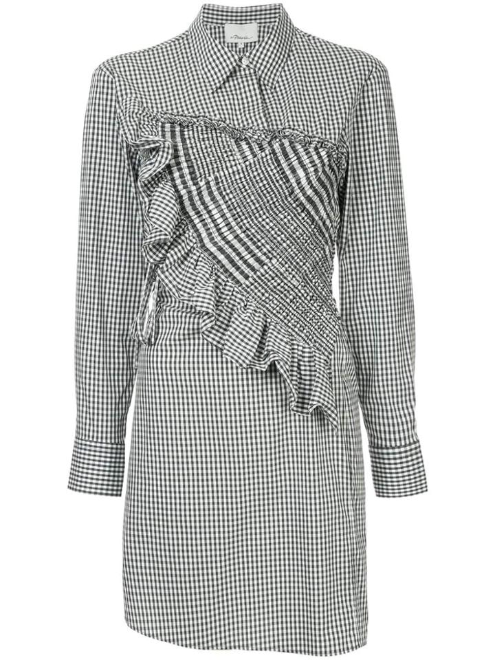 3.1 Phillip Lim Asymmetrical Gingham Shirt Dress - Multicolour