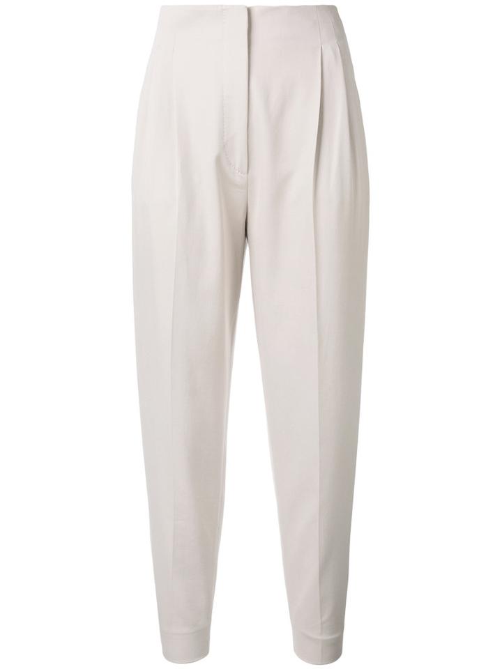Max Mara - Cigarette Trousers - Women - Cotton - 42, Grey, Cotton