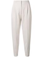 Max Mara - Cigarette Trousers - Women - Cotton - 42, Grey, Cotton