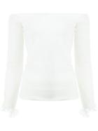 Oscar De La Renta - Off-shoulder Jumper - Women - Silk/virgin Wool - Xs, Women's, White, Silk/virgin Wool