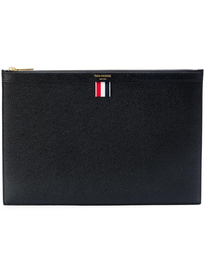 Thom Browne Flat Logo Clutch - Black