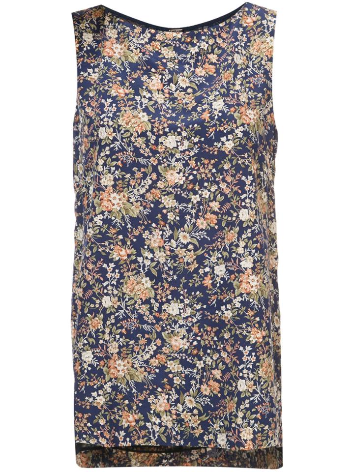 Adam Lippes Printed Floral Sleeveless Tunic - Blue