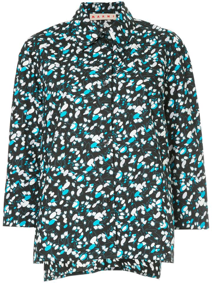 Marni Patterned Boxy Shirt - Black