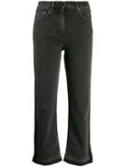 Mcq Alexander Mcqueen Side Stripe Cropped Jeans - Black