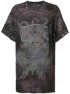 Balmain Snake Print Distressed T-shirt - Brown
