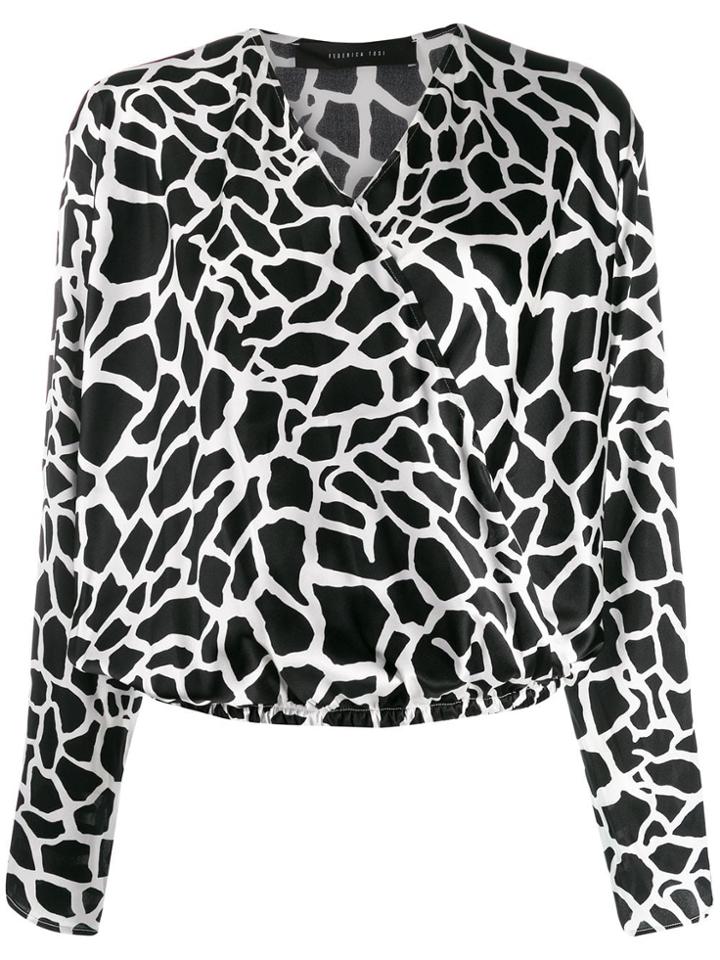 Federica Tosi Animal Print Wrap Blouse - Black