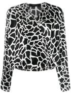 Federica Tosi Animal Print Wrap Blouse - Black