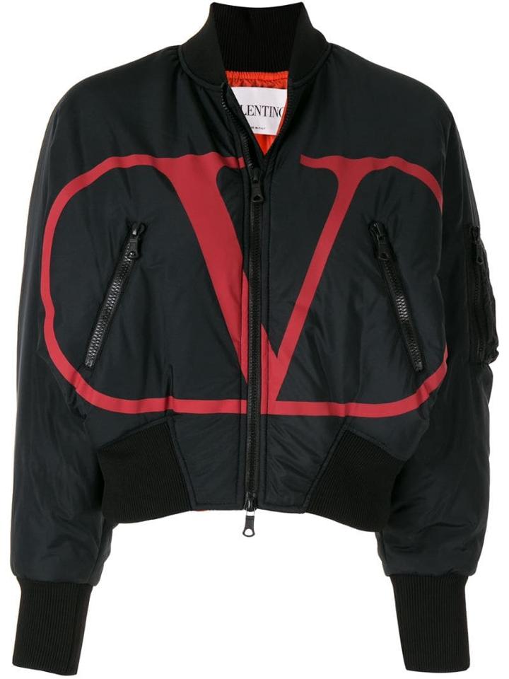 Valentino Vlogo Bomber Jacket - Black