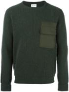 Dondup Chest Pocket Jumper, Men's, Size: Medium, Green, Wool/polyamide