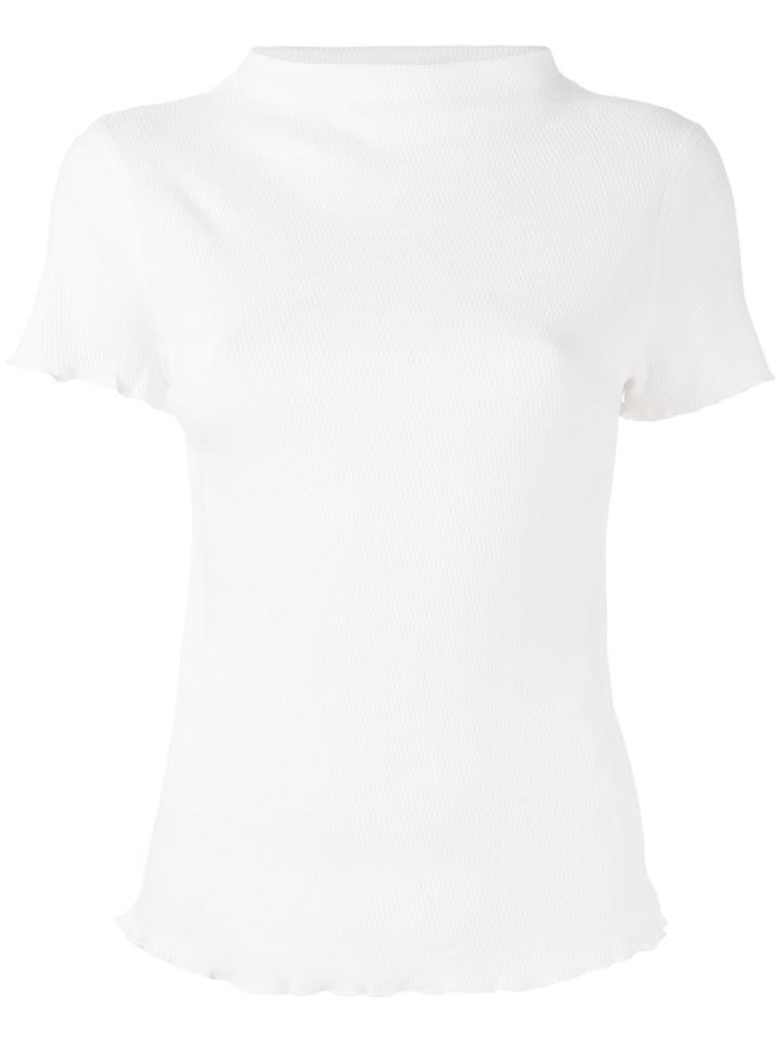 Rag & Bone /jean Textured T-shirt, Women's, Size: Large, White, Cotton/modal