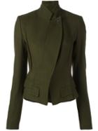 Haider Ackermann Peaked Lapel Fitted Jacket, Women's, Size: 38, Green, Virgin Wool/cotton/rayon