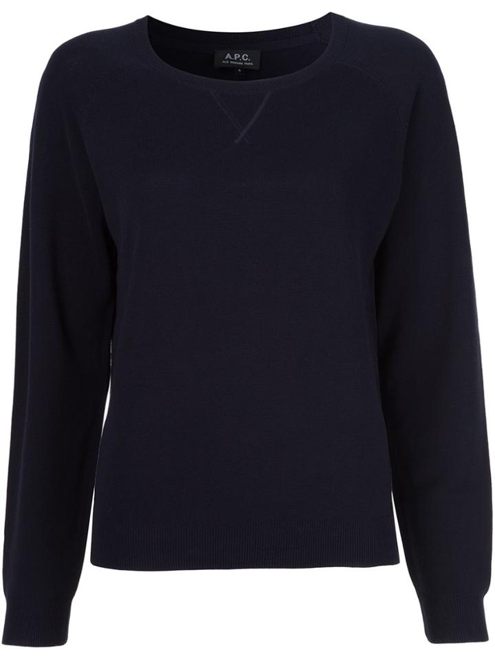 A.p.c. Round Neck Jumper - Blue