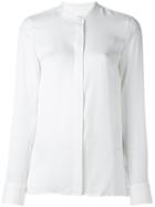 Michael Michael Kors Band Collar Shirt, Women's, Size: Xxs, White, Silk