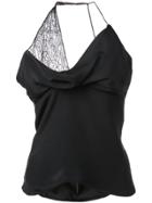 Cushnie Lace Detailed Halterneck Top - Black