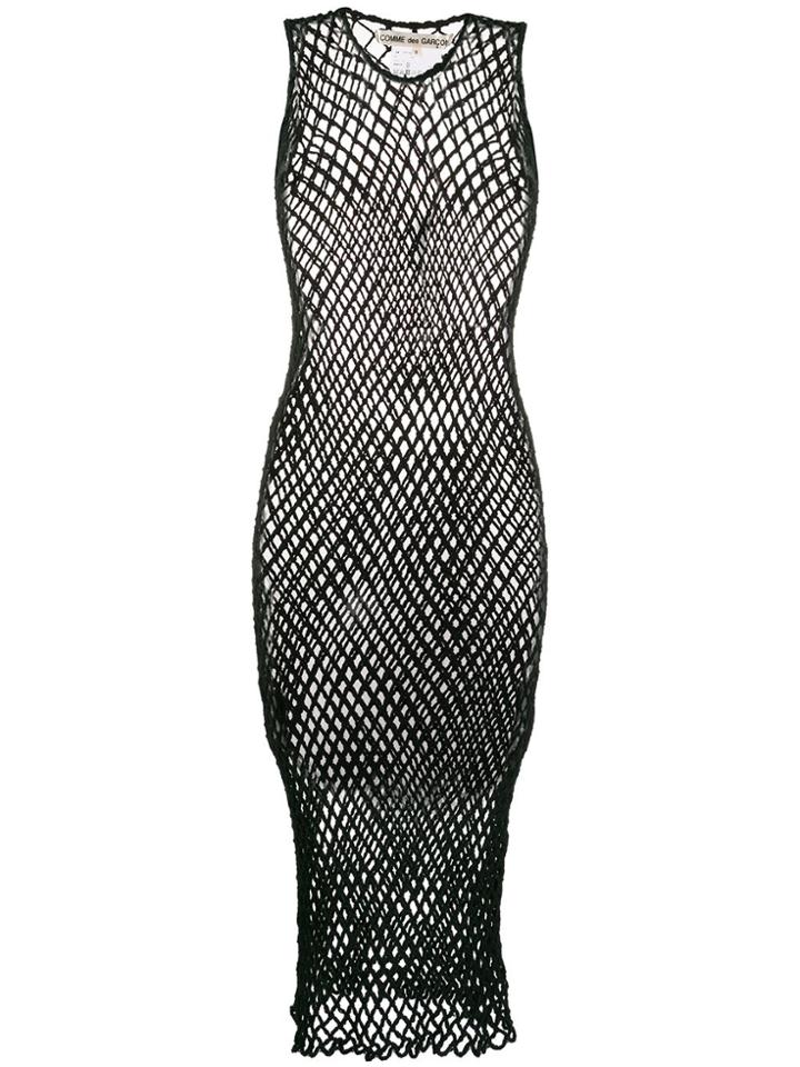 Comme Des Garçons Mesh Midi-dress - Black