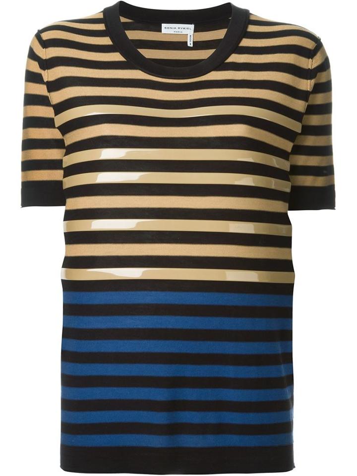 Sonia Rykiel Striped Shortsleeved Knit Top