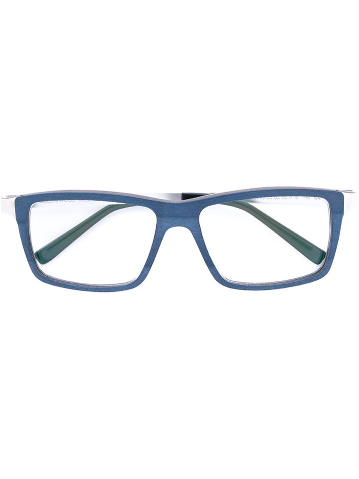 Gold And Wood Soho Glasses - Grey