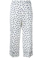 P.a.r.o.s.h. Star Print Trousers, White, Silk