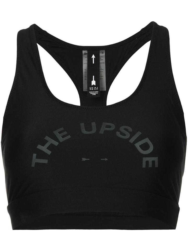 The Upside Logo Print Compression Top - Black