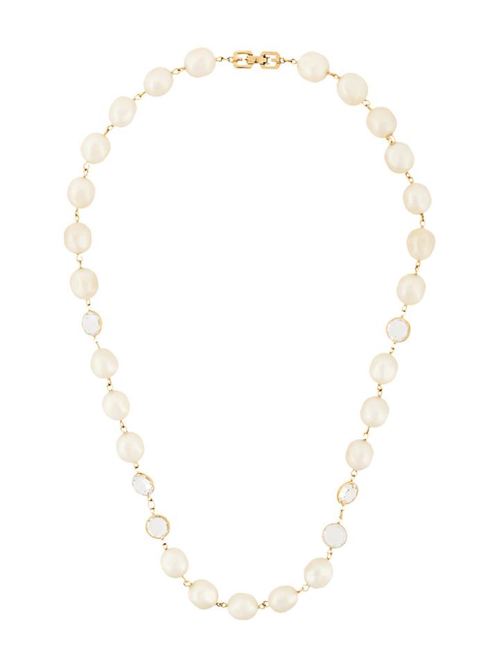 Givenchy Vintage 1980s Vintage Givenchy Faux Pearl Necklace - White