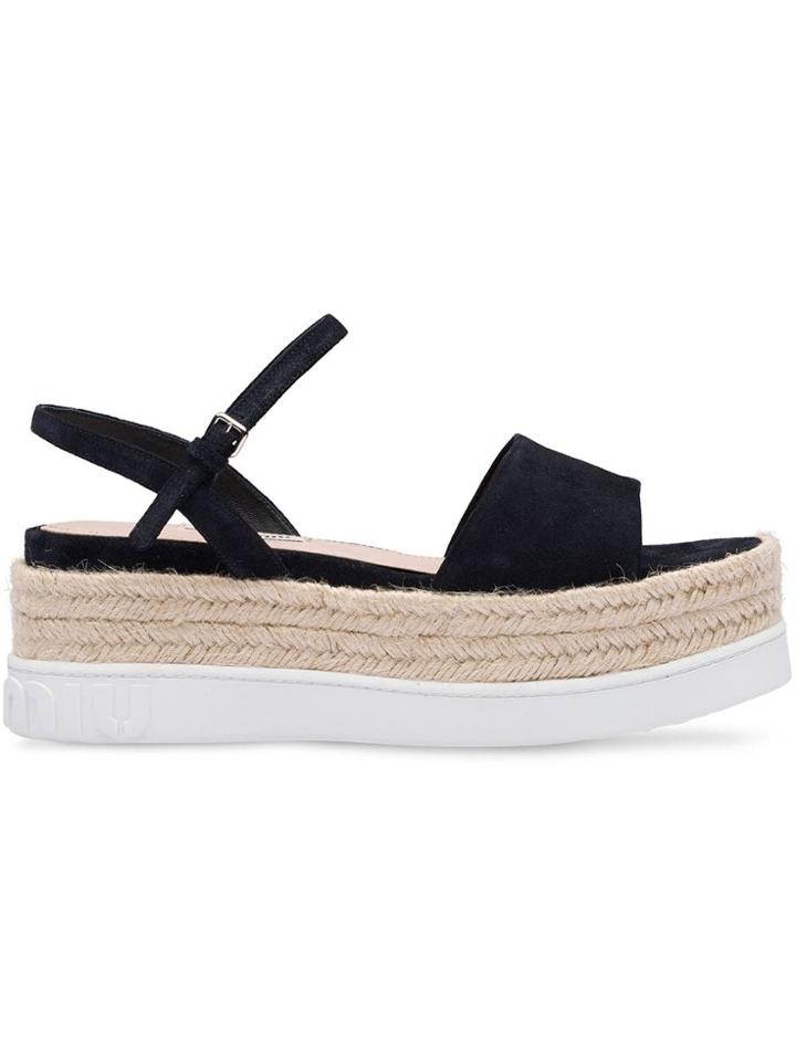 Miu Miu Platform Espadrilles - Black