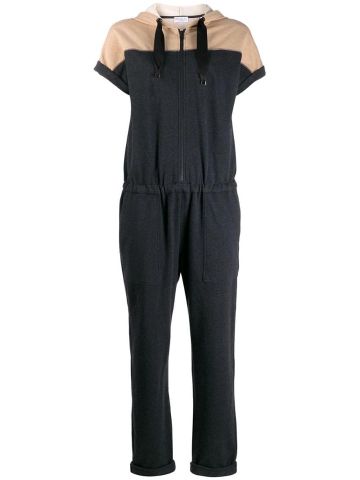 Brunello Cucinelli Hooded Track Jumpsuit - Black
