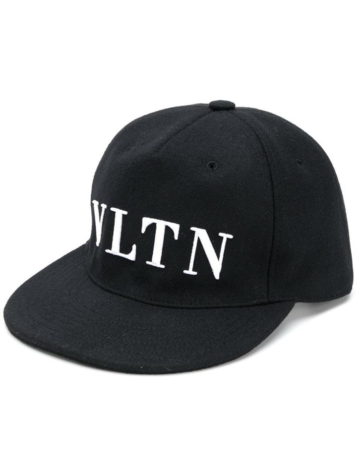 Valentino Vltn Embroidered Cap - Black