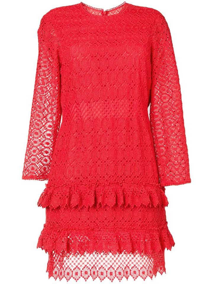 Philosophy Di Lorenzo Serafini Longsleeved Lace Dress - Red