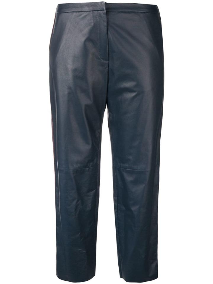 Drome Side Band Leather Trousers - Blue