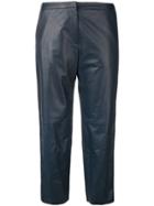 Drome Side Band Leather Trousers - Blue