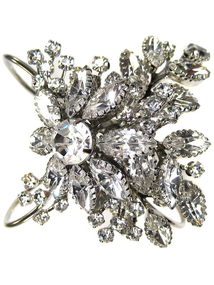 Tom Binns Crystal Floral Bangle, Women's, Metallic