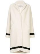 Tu Es Mon Trésor Contrast Fitted Coat - White