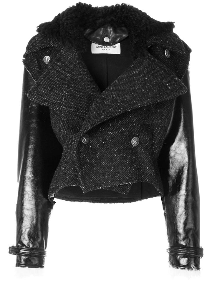 Saint Laurent Knitted Biker Jacket - Black