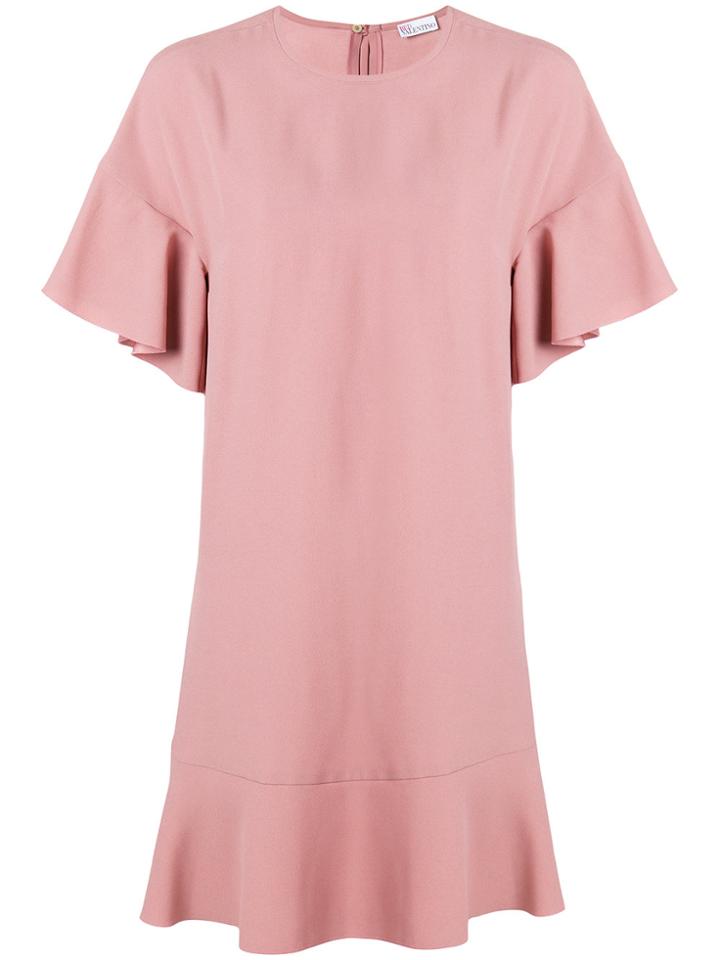 Red Valentino Ruffled Shift Dress - Pink & Purple