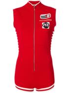 Miu Miu Crosiére Knit Playsuit - Red